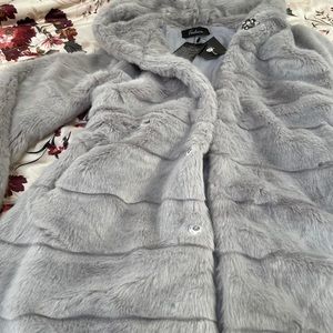 Faux fur jacket in gray size xxl